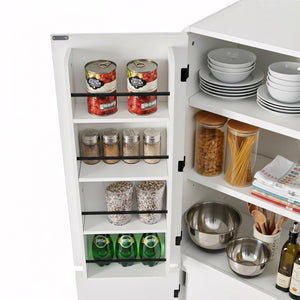 English Elm K&k Farmhouse Pantry Cabinet 72 Inch Tall Mdf Cupboard with Adjustable Shelves White N707S000021W