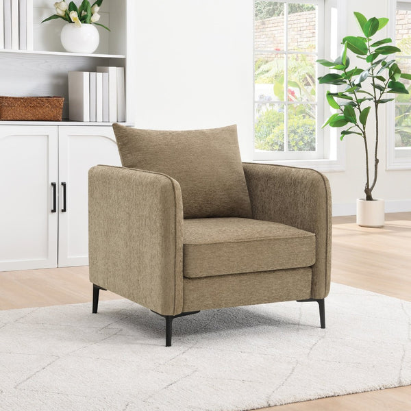OSP Home Furnishings Newhaven Contemporary Accent Chair with Black Metal Legs for Modern Living Spaces NWN-S125