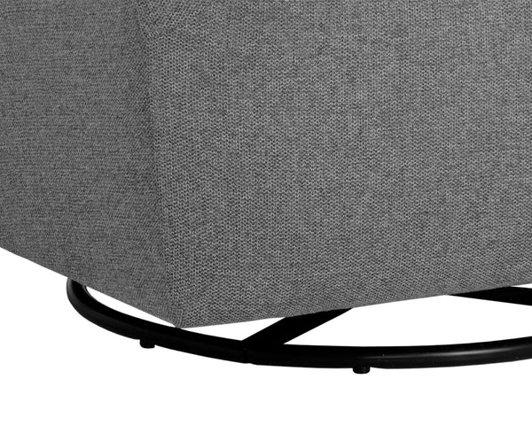 Sunpan SILVANA Glider Lounge Chair - Modern Belfast Koala Grey with 360° Swivel & Supportive Comfort 107421