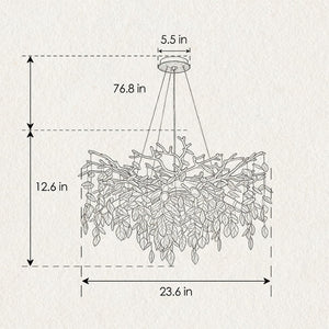 English Elm 8-light Gold Chandelier Rectangular Seeded Glass Farmhouse Fixture for Dining Rooms W5008P466532