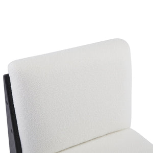 English Elm Scott Living Moda Set of 2 Accent Chairs White Cushion Matte Black Wood Frame N767P356660B