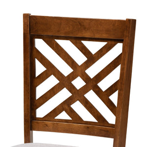 Baxton Studio Baxton Edona 5-Piece Dining Set: Modern Grey Upholstered Chairs & Walnut Brown Table for Stylish Meals Edona-Grey/Walnut-5PC Dining Set