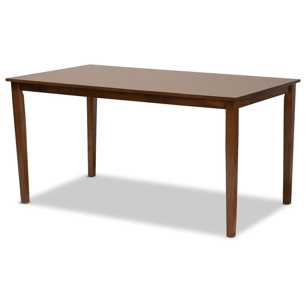 Baxton Studio Baxton Studio Gustavo Modern 6-Piece Dining Set with Grey Upholstery & Walnut Wood Finish Elegance RH317C-Grey/Walnut-6PC Dining Set