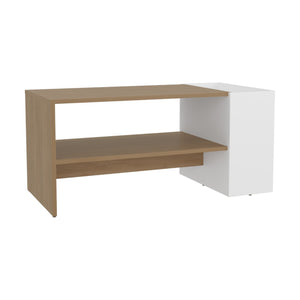 English Elm Arion Two-tone Rectangular Coffee Table with Open Shelf and Oversized Drawer B200P445767