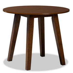 Baxton Studio Baxton Studio Leon 5-Piece Modern Dining Set: Grey Fabric Chairs & Walnut Brown Table for Comfort Leon-Grey/Walnut-5PC Dining Set
