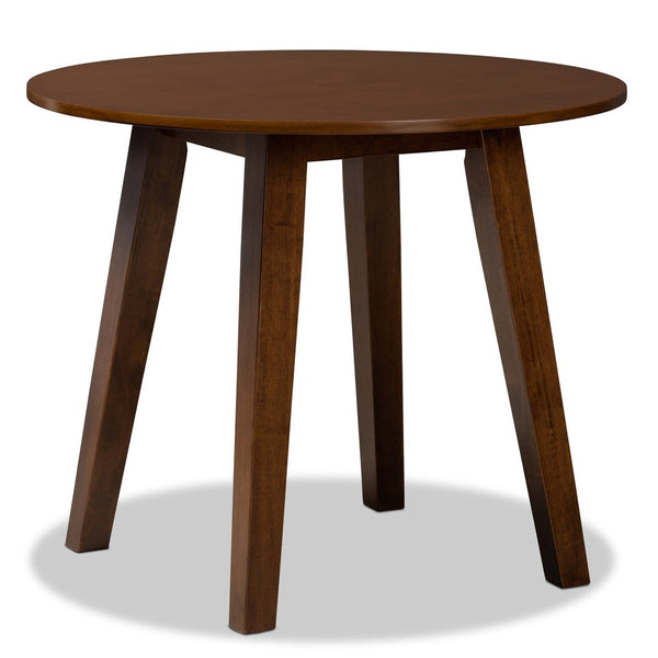 Baxton Studio Baxton Studio Leon 5-Piece Modern Dining Set: Grey Fabric Chairs & Walnut Brown Table for Comfort Leon-Grey/Walnut-5PC Dining Set