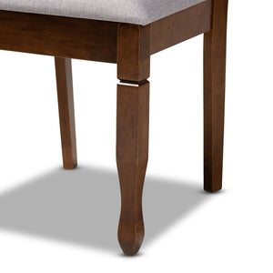 Baxton Studio Baxton Studio Augustine Dining Chairs - Modern Grey Upholstered Design with Walnut Wood Frame 4-Piece RH316C-Grey/Walnut-DC-4PK
