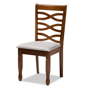 Baxton Studio Baxton Studio Ariane 5-Piece Modern Dining Set with Plush Chairs & Walnut Finish for Small Spaces Ariane-Grey/Walnut-5PC Dining Set