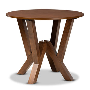 Baxton Studio Baxton Studio Ariane 5-Piece Modern Dining Set with Plush Chairs & Walnut Finish for Small Spaces Ariane-Grey/Walnut-5PC Dining Set