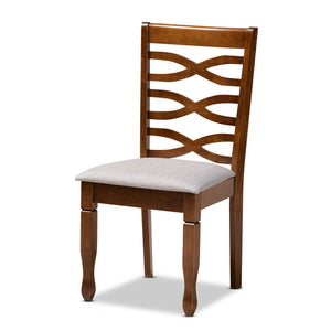 Baxton Studio Baxton Aspen 5-Piece Dining Set: Modern Grey Upholstered Chairs & Walnut Table for Stylish Dining Aspen-Grey/Walnut-5PC Dining Set
