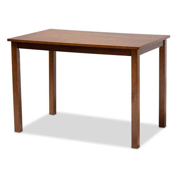 Baxton Studio Baxton Mirna 5-Piece Modern Dining Set with Grey Upholstered Chairs & Walnut Brown Table Finish Mirna-Grey/Walnut-5PC Dining Set