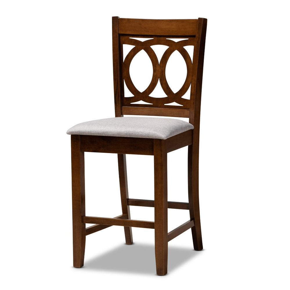Baxton Studio Baxton Studio Lenoir 5-Piece Contemporary Pub Set with Grey Upholstery & Walnut Brown Finish RH315P-Grey/Walnut-5PC Pub Set