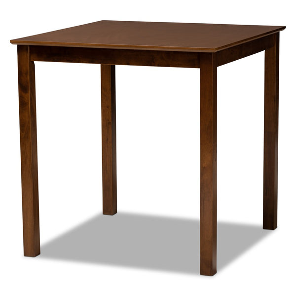 Baxton Studio Baxton Studio Lenoir 5-Piece Contemporary Pub Set with Grey Upholstery & Walnut Brown Finish RH315P-Grey/Walnut-5PC Pub Set