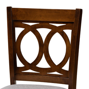 Baxton Studio Baxton Studio Lenoir 5-Piece Contemporary Pub Set with Grey Upholstery & Walnut Brown Finish RH315P-Grey/Walnut-5PC Pub Set
