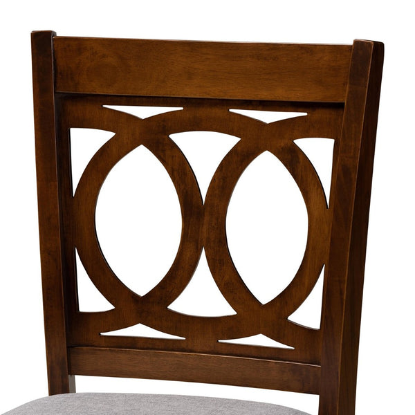 Baxton Studio Baxton Studio Lenoir 5-Piece Contemporary Pub Set with Grey Upholstery & Walnut Brown Finish RH315P-Grey/Walnut-5PC Pub Set