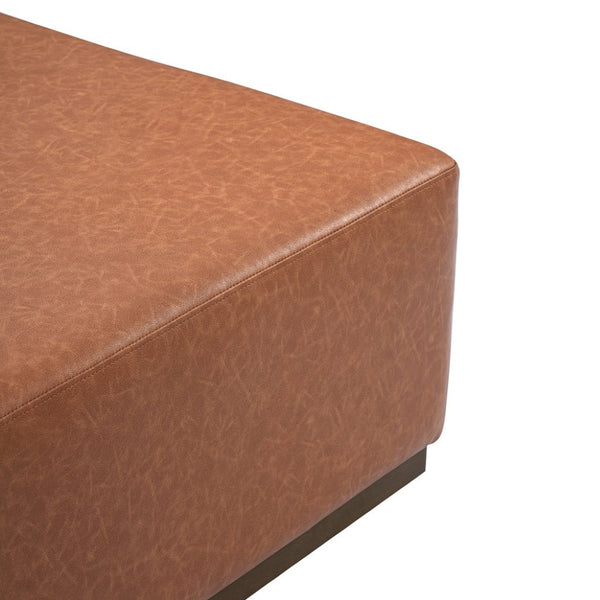 English Elm Multifunctional Pu Leather Ottoman with Rubberwood Legs for Modern Living Rooms N769P350145P