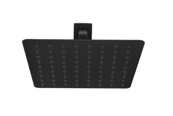 English Elm High Pressure Square Rain Shower Head Stainless Steel Spa Grade Full Body Coverage Matte Black W127264834