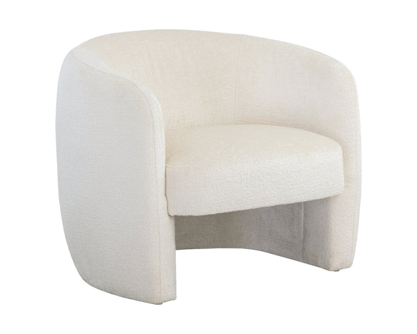 Sunpan Mircea Lounge Chair - Curved Sculptural Design for Contemporary Living Spaces, Stylish Comfort Bergen Ivory