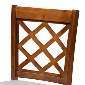 Baxton Studio Baxton Studio Aria Counter Height Pub Chair Set – Modern Grey Fabric & Walnut Brown Wood Elegance RH320P-Grey/Walnut-PC