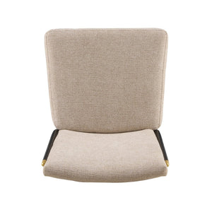 English Elm Modern Armless Counter Stools Set of 2 Upholstered Iron Frame with Gold Accents Black+Brown N771P345828H