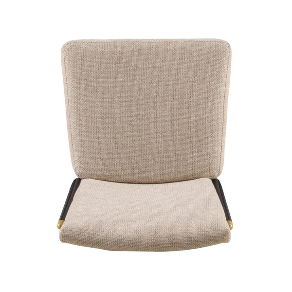 English Elm Modern Armless Counter Stools Set of 2 Upholstered Iron Frame with Gold Accents Black+Brown N771P345828H