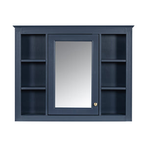 English Elm 36'' Modern Bathroom Vanity with Mirror Cabinet and Sink, Spacious Storage, Soft-Close Doors & Drawers Blue SW000134AAC-3