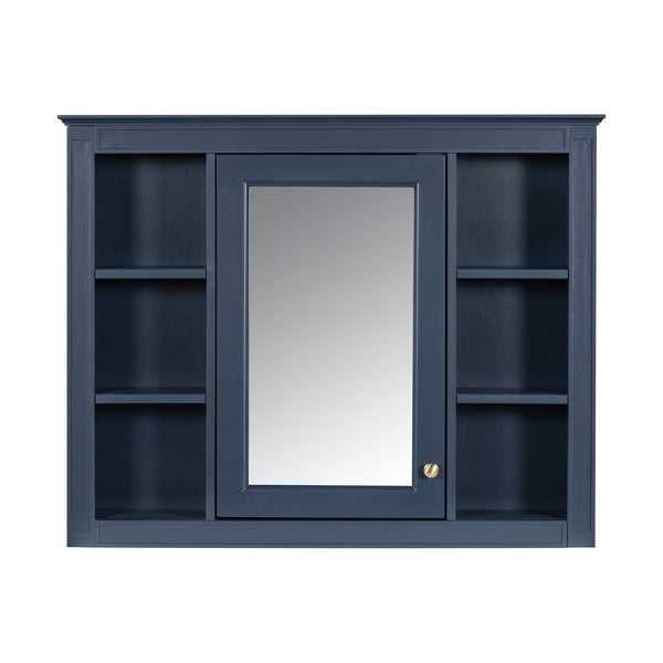 English Elm 36'' Modern Bathroom Vanity with Mirror Cabinet and Sink, Spacious Storage, Soft-Close Doors & Drawers Blue SW000134AAC-3