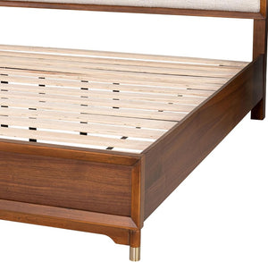 English Elm Black Queen Platform Bed with Led Headboard Gold Trim and Angled Metal Legs B2741S00790
