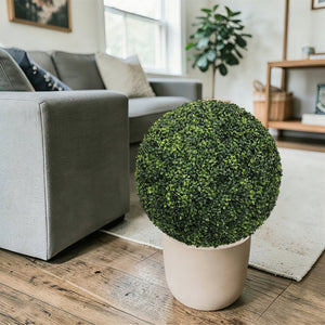 English Elm 22.4in Faux Boxwood Spheres Uv Resistant Outdoor Topiary Set for Porch Patio Garden W2945P460788