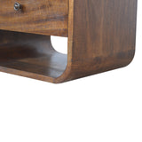 English Elm Solid Wood Chestnut Curve 2 Drawer Nightstand