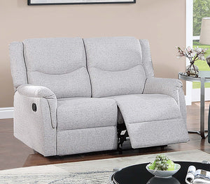 English Elm Recliner Loveseat with Woven Burlap Fabric and Independent Pull Handle Seats for Cozy Dens Off White B089P240483