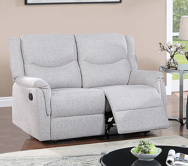 English Elm Recliner Loveseat with Woven Burlap Fabric and Independent Pull Handle Seats for Cozy Dens Off White B089P240483