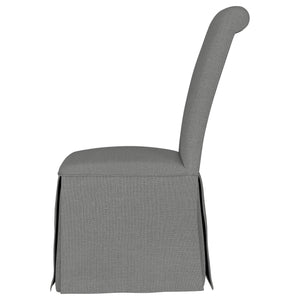 English Elm Catrina Elegant Upholstered Skirted Dining Chair Set of 2 with Rolled Tall Back, Plush Comfort and Chic Style LIGHT GREY B062P299964