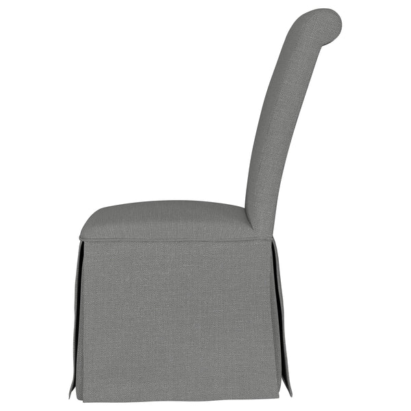 English Elm Catrina Elegant Upholstered Skirted Dining Chair Set of 2 with Rolled Tall Back, Plush Comfort and Chic Style LIGHT GREY B062P299964