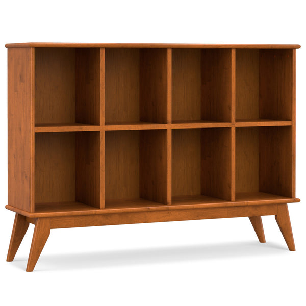 English Elm Draper Teak Mid Century 8-Cube Storage Sofa Table – Solid Rubberwood, 8 Cubbies, Modern Tapered Legs B136P203479