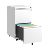 2 Drawer Metal Mobile File Cabinet, Rolling Cabinet With Lock for Legal/Letter/A4, Fully Assembled (Without Wheels)