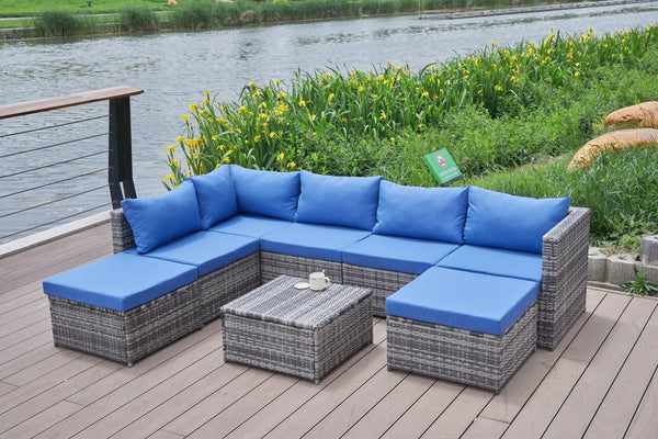English Elm Patio Sofa With Plush Cushions - Weather-Resistant, Durable Outdoor Seating For Stylish Relaxation B205S00064-GIGA