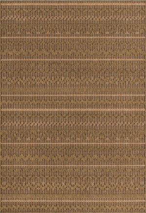 Unique Loom Outdoor Modern Southwestern Machine Made Geometric Rug Light Brown, Brown/Gold 6' 1" x 9' 0"