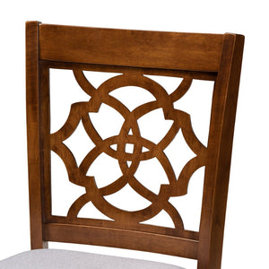 Baxton Studio Baxton Studio Oscar Grey Upholstered Counter Height Pub Chair Set with Walnut Finish, 2 Pieces RH322P-Grey/Walnut-PC