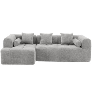 English Elm 101.2" Modular Chenille Sectional Sofa with Tufted Cushions and Deep Seating for Living Room N719S001890R