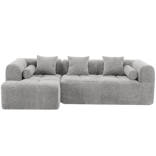 English Elm 101.2" Modular Chenille Sectional Sofa with Tufted Cushions and Deep Seating for Living Room N719S001890R