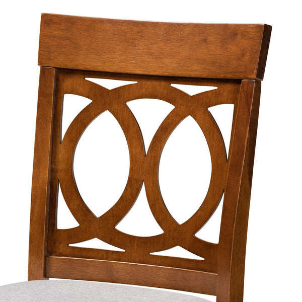 Baxton Studio Baxton Studio Verina 5-Piece Modern Pub Set with Grey Fabric Upholstery & Walnut Brown Finish RH323P-Grey/Walnut-5PC Pub Set