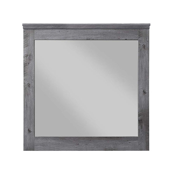 English Elm Vidalia Rustic Gray Oak Finish Mirror with 3mm Glass 31"x33" Framed Square Versatile Décor Accent B2726P261870
