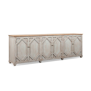English Elm Colette Reclaimed Pine Six Door Sideboard Wide Farmhouse Storage for Dining Rooms B2719P489278