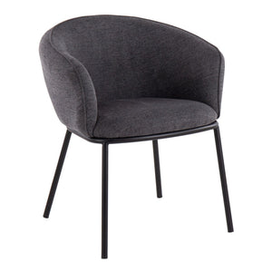 English Elm Contemporary Angular Steel Frame Accent Chair Padded Upholstered Seat for Modern Interiors B202P223423