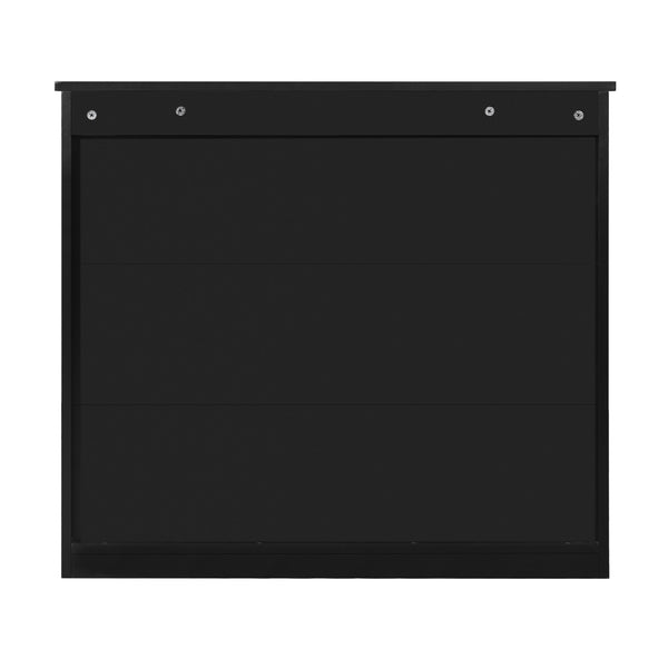 English Elm 32'' Bathroom Wall Cabinet Mirror — 32-inch Wall-Mounted Medicine Cabinet with Adjustable Shelves for Streamlined Bathroom Storage and Stylish Organization Black N710P254922B