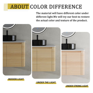 English Elm 30'' Wall-Mounted Bathroom Vanity With Soft-Close Doors, Ceramic Sink & Plywood Frame For Modern Spaces W999S00466