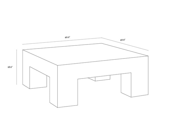 Sunpan Renley Coffee Table - Sturdy Concrete Design with Unique Texture for Modern Indoor & Outdoor Spaces Black