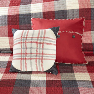 JLA Home Madison Park - 6 Reversible Quilt Set with Buffalo Plaid on Herringbone, Quilted Lightweight Warmth & Embroidered Pillows 92 L x 104 W x 0.25H MP13-4675