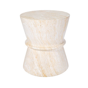 English Elm U_style Hourglass Mgo Concrete Outdoor Accent Table Sculptural Stone Texture Patio Decor Beige,Yellow N711P422072M